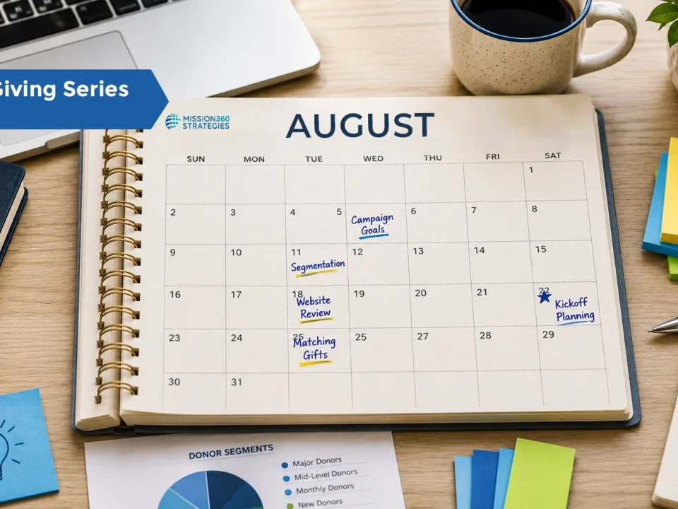 Desktop with planning calendar open to August 2026