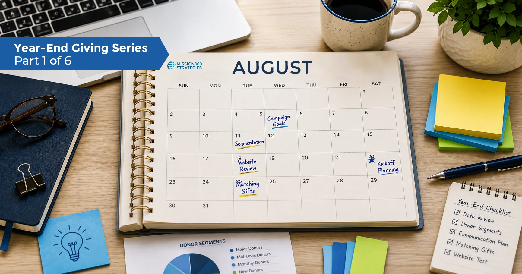 Desktop with planning calendar open to August 2026