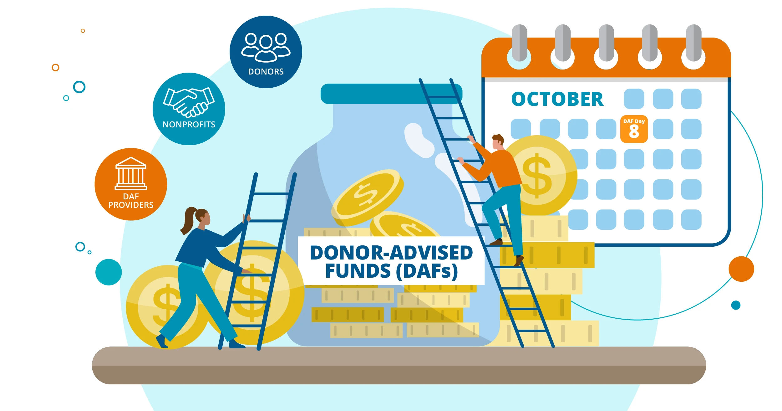 Illlustration depicting donor-advised funds and DAF Day 2026